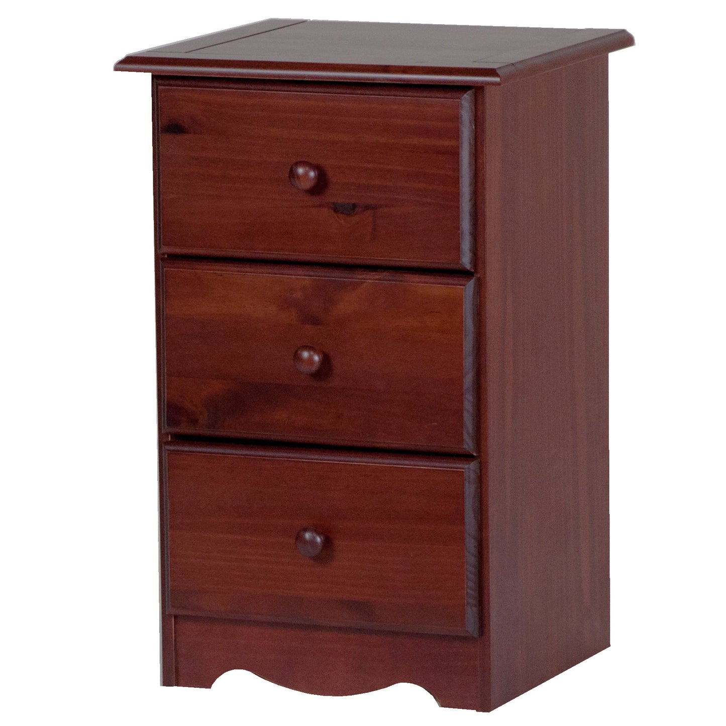 Palace Imports 100% Solid Wood 3-Drawer Nightstand with Metal or Wooden Knobs