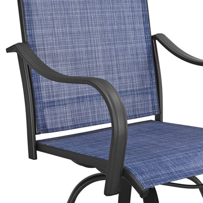 Patio Festival Outdoor Metal High Back Swivel Bar Chair (2-Pack)