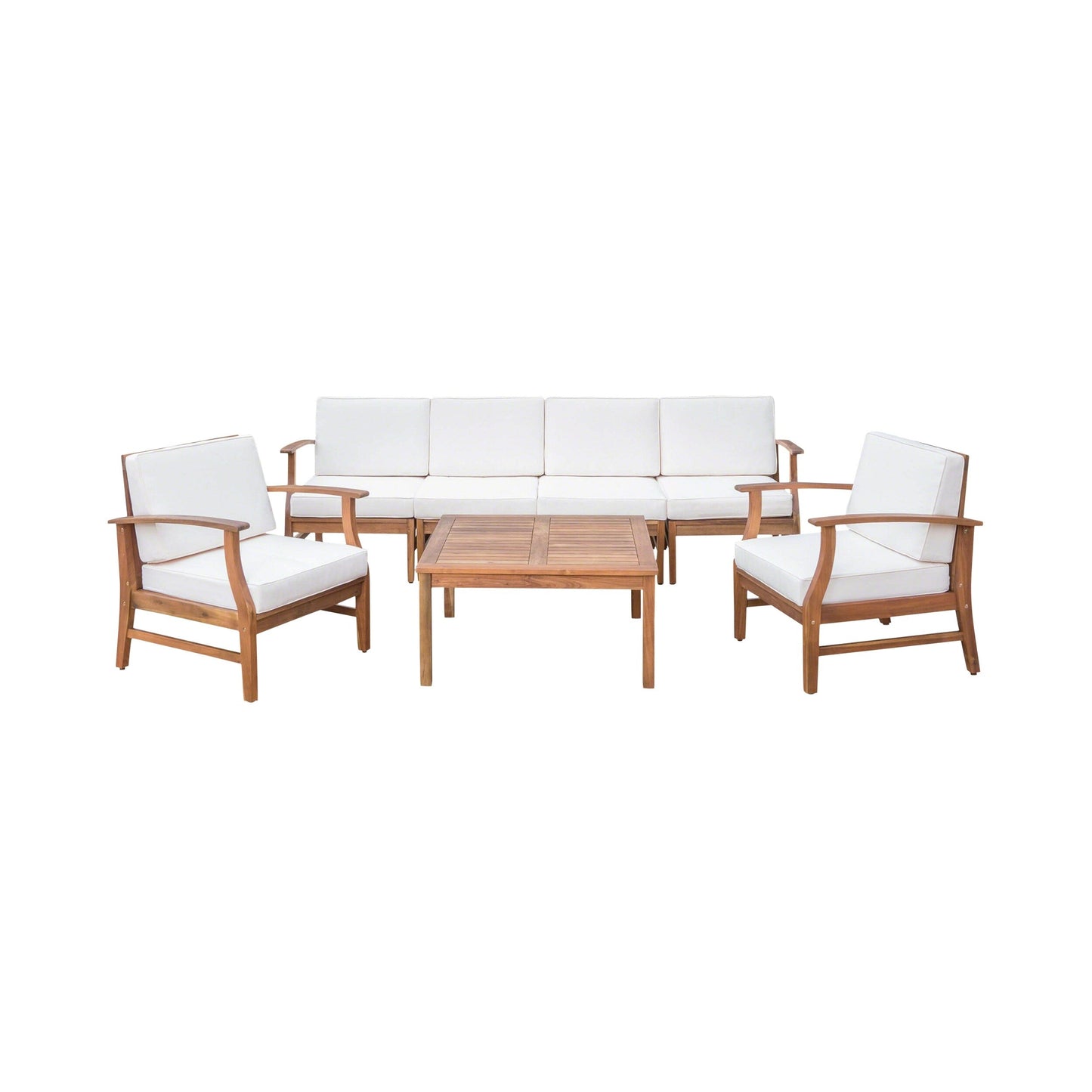 Perla Acacia Wood 7-piece Outdoor Chat Set by Christopher Knight Home