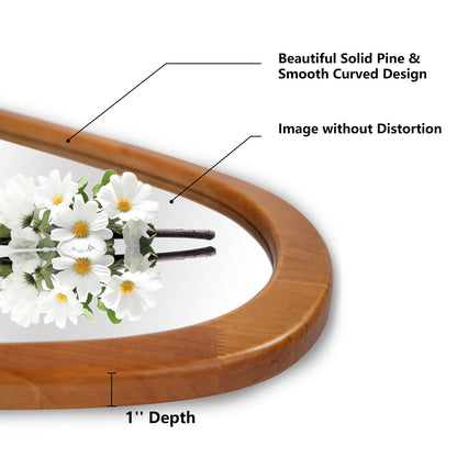 Pine Frame Cobblestone Shaped Asymmetrical Wall Mirror