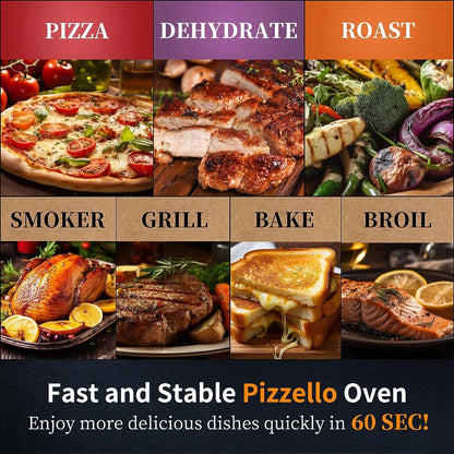 Multi-Fuel Outdoor Pizza Oven Stonebaked Pizza Maker with Gas Burner & Wood Box - 12 inch