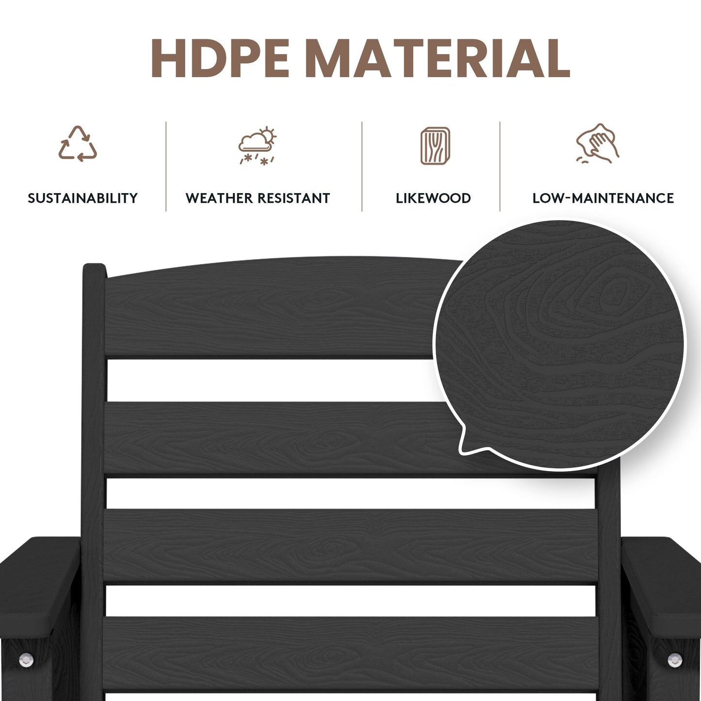 Plastic Tall adirondack Chair Set Of 3-Piece Patio Conversation Set