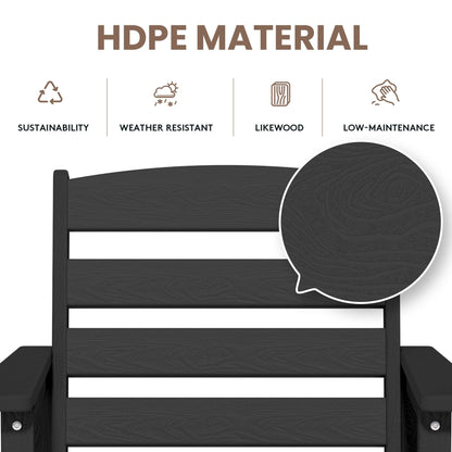 Plastic Tall adirondack Chair Set Of 3-Piece Patio Conversation Set