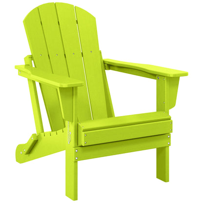 Polytrends Laguna Fade Resistant All Weather Outdoor Patio Folding Adirondack Chair