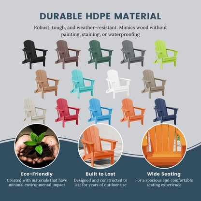 Polytrends Laguna Weather Resistant Outdoor Patio Folding Adirondack Chairs (Set of 2)