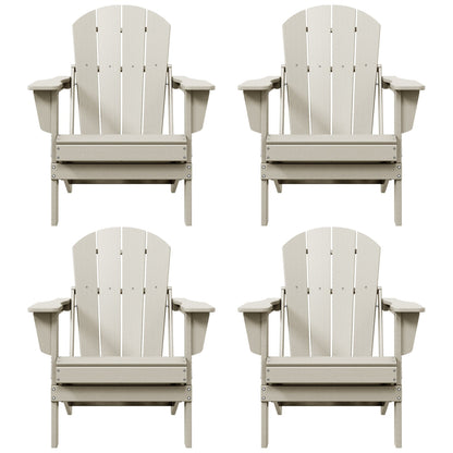 Polytrends Laguna Weather Resistant Outdoor Patio Folding Adirondack Chairs (Set of 4)