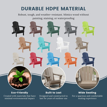 Polytrends Laguna Weather Resistant Outdoor Patio Folding Adirondack Chairs (Set of 4)