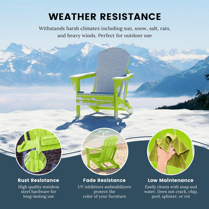 Polytrends Laguna Weather Resistant Outdoor Patio Folding Adirondack Chairs (Set of 4)