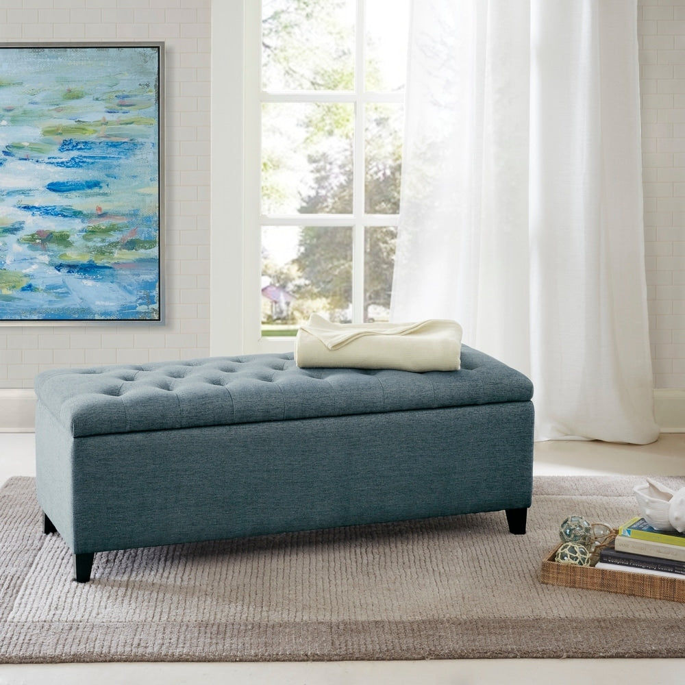 Madison Park Sasha Tufted Top Upholstered Storage Bench