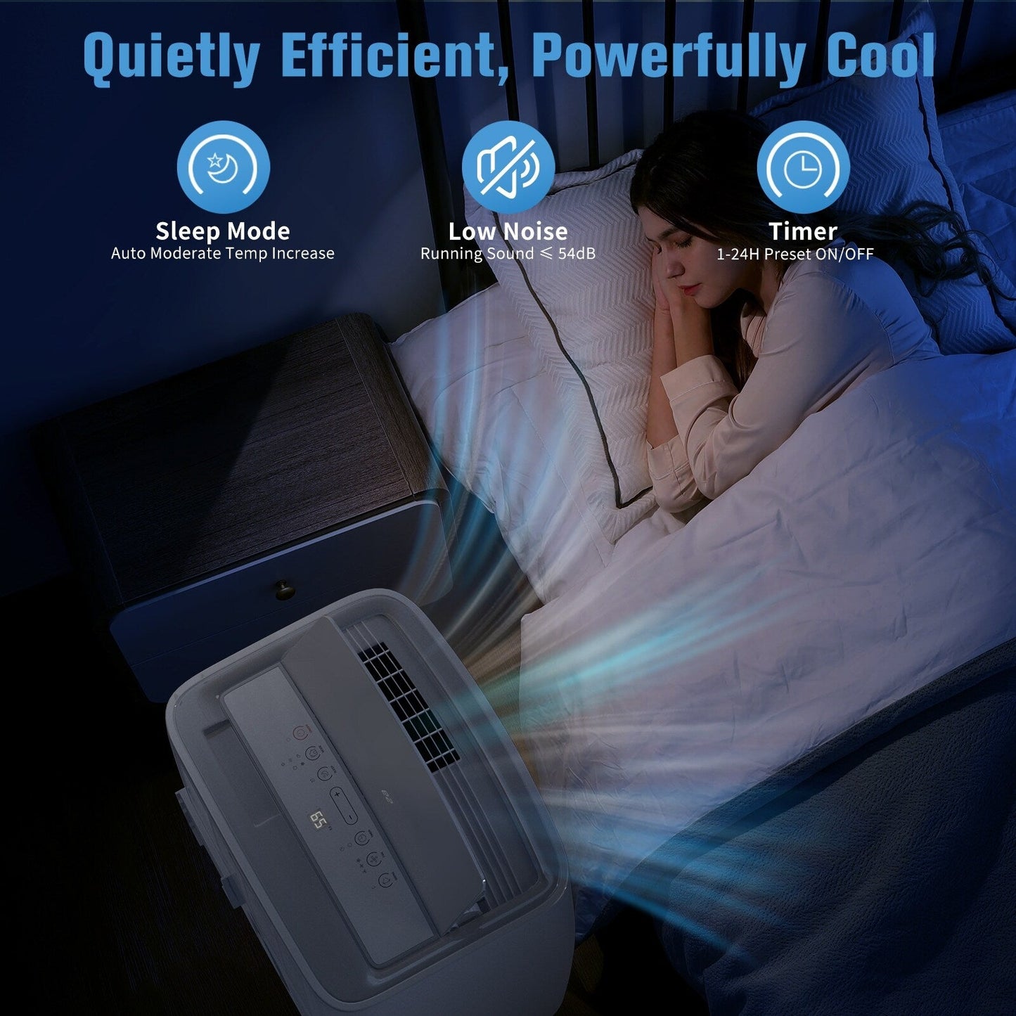 Portable Air Conditioner with Heater – 12000 BTU Cooling & 10000 BTU Heating for Rooms up to 700 Sq.Ft