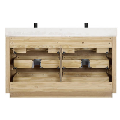 Porto Bath Vanity with White Quartz Stone Top without Mirror