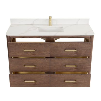 Porto Bath Vanity with White Quartz Stone Top without Mirror