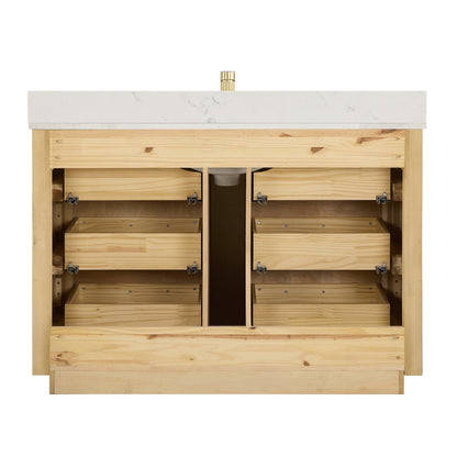 Porto Bath Vanity with White Quartz Stone Top without Mirror