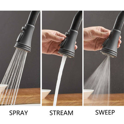 Pull Down Kitchen Faucet Single Handle Modern One Hole Kitchen Sink Faucets With Pull Down Sprayer Basin Tap With Deck Plate