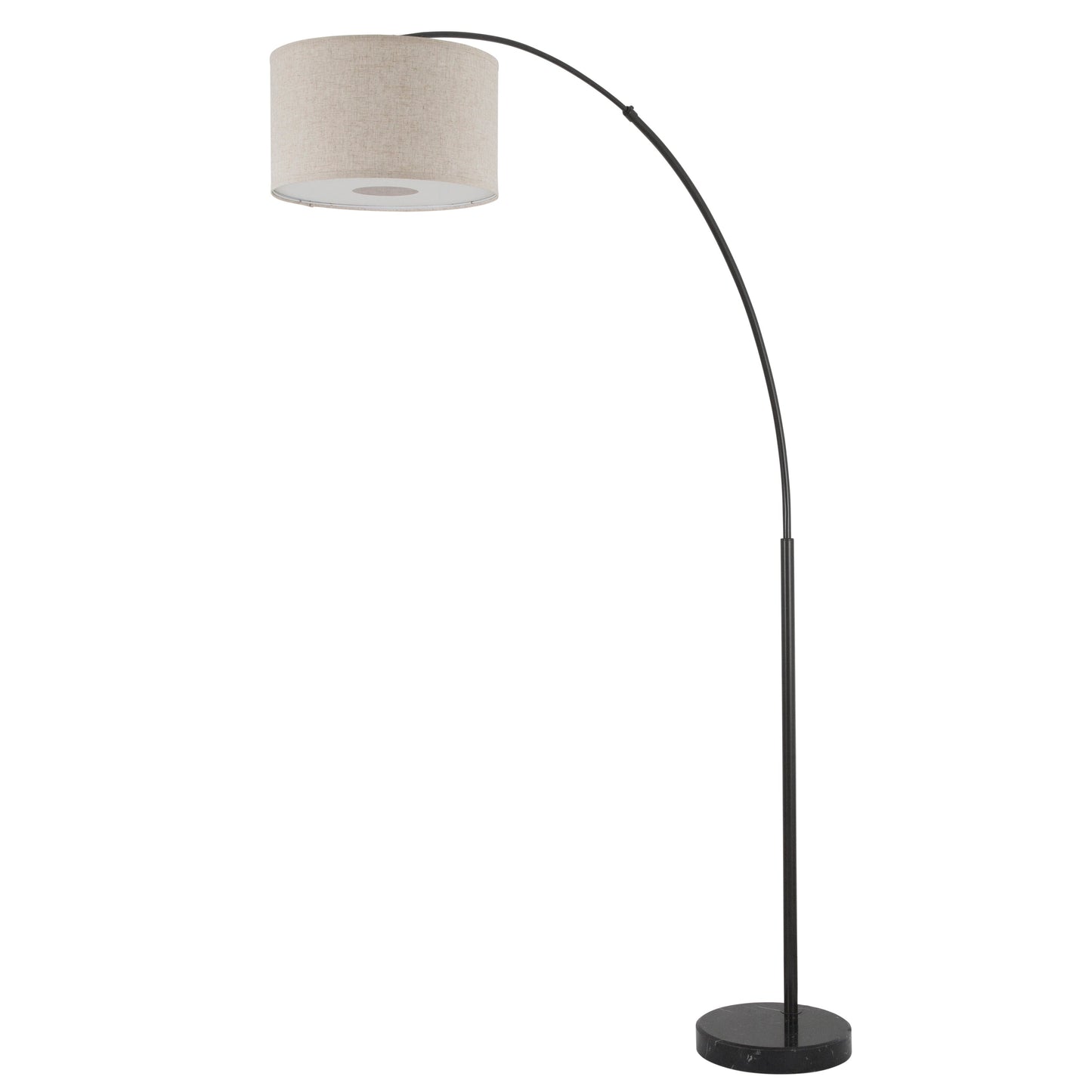 Q-Max 81 Steel Adjustable Arching Floor Lamp With Extra Large Shade and Marble Base