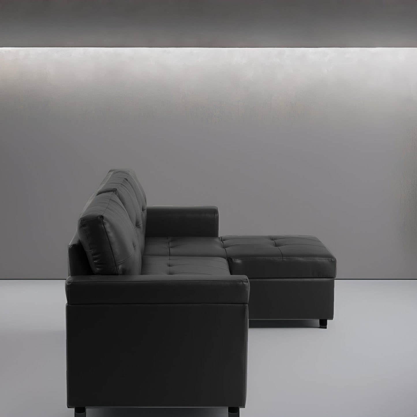 Reversible Sectional Sofa with Pull-Out Sleeper Bed, Hidden Storage Chaise, Durable Legs,