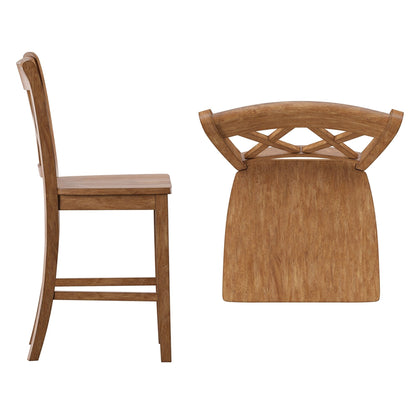 Ronda Double X-Back Counter Height Chairs (Set of 2)