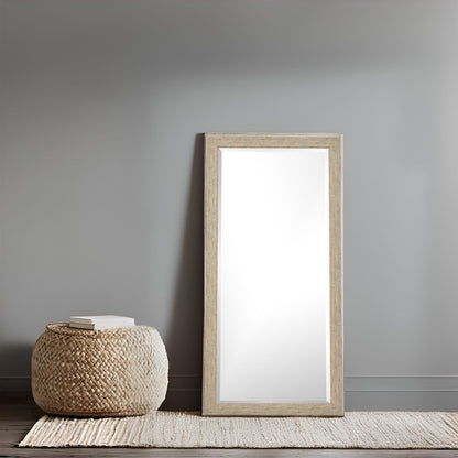 Rustic Full-Length Floor Mirror - 66 x 32 Rectangular Wood Frame Full Body Mirror for Living room, Bedroom