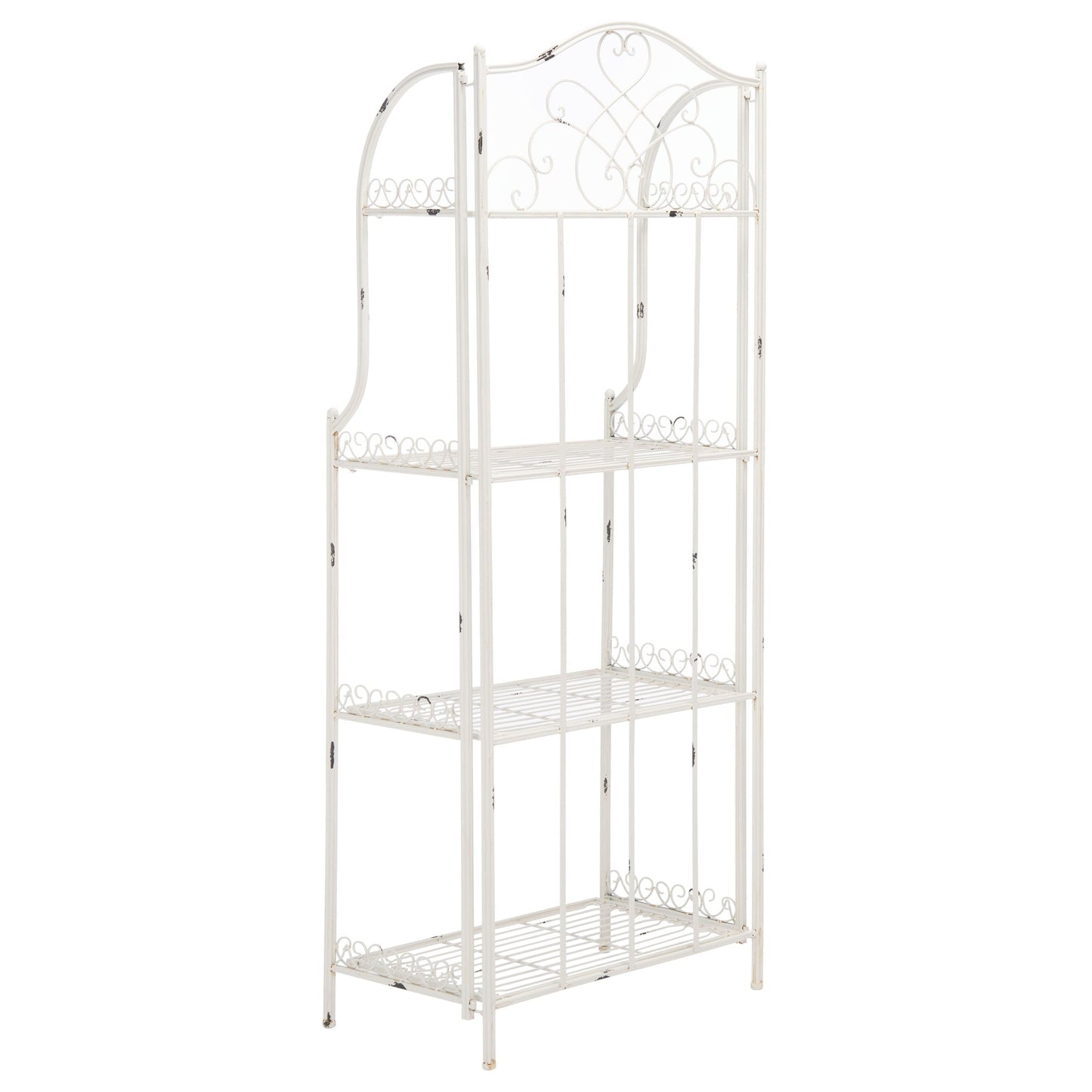 SAFAVIEH Bryn Victorian Wrought Iron 4-Tier Outdoor Bakers Rack - 25 In. W x 15 In. D x 63 In. H - 25W x 15D x 63H