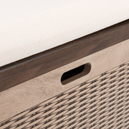 SAFAVIEH Fiorello 3-Drawer with Cushion Storage Bench - 47.3 W x 15 L x 19 H - 47Wx15Dx19H