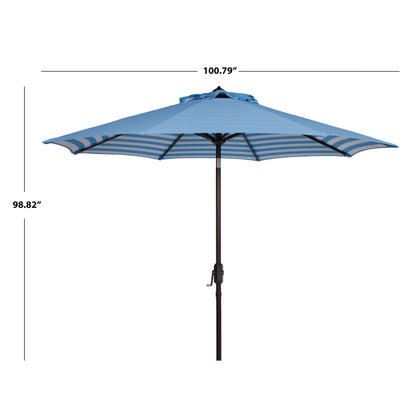 SAFAVIEH Hadire Inside Out Striped 9 Ft Crank Outdoor Umbrella