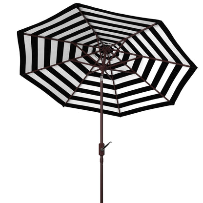 SAFAVIEH Hadire Inside Out Striped 9 Ft Crank Outdoor Umbrella