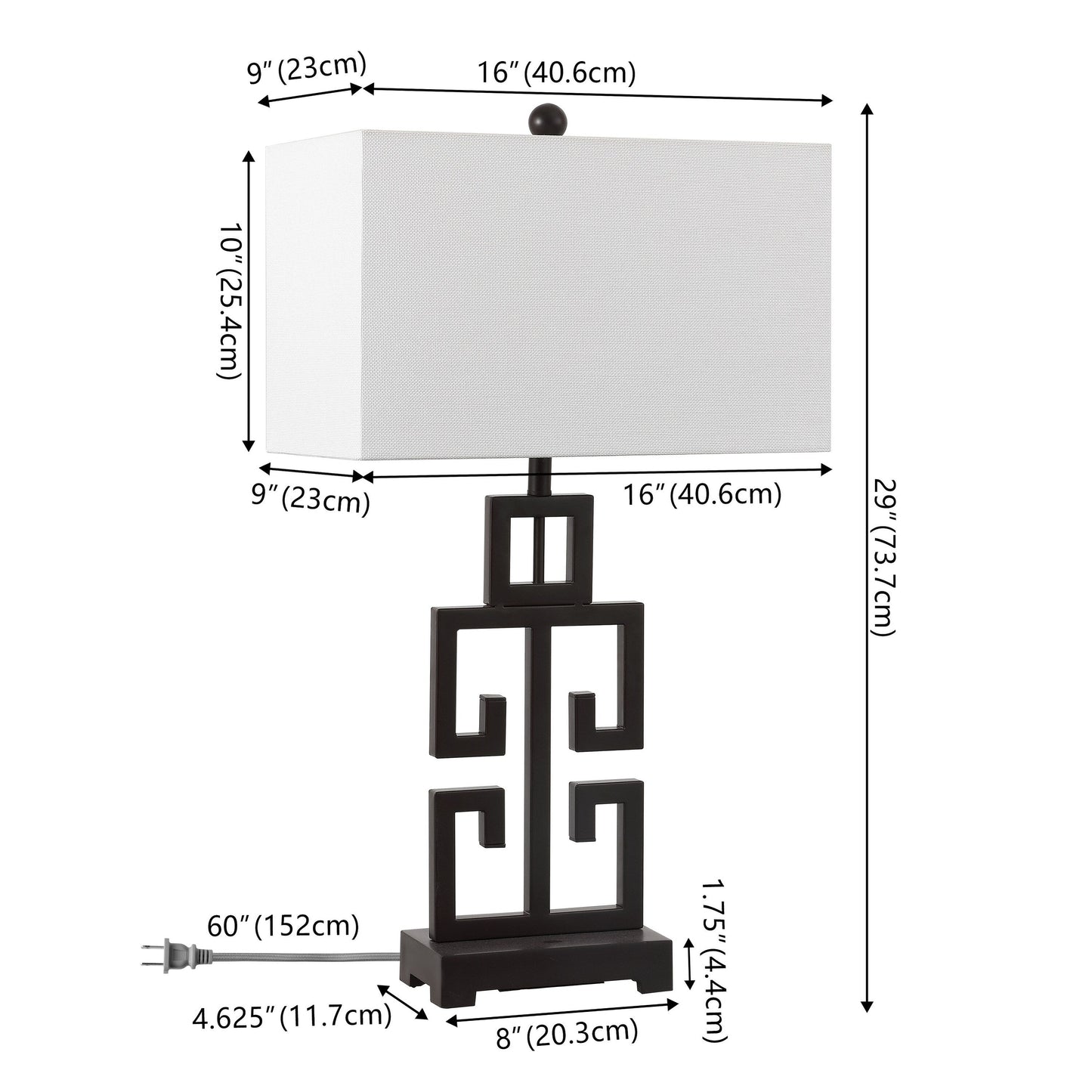 SAFAVIEH Lighting Chantelle Greek Antiqued Gold 29-inch Table Lamp (Set of 2) - 16W x 9D x 29H