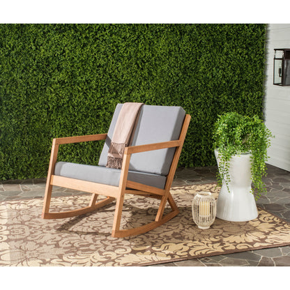 SAFAVIEH Outdoor Makaila Rocking Chair with Cushion - 26W x 31D x 38H