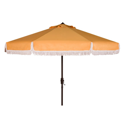 SAFAVIEH Ronette Fringe 9 Ft Crank Outdoor Umbrella
