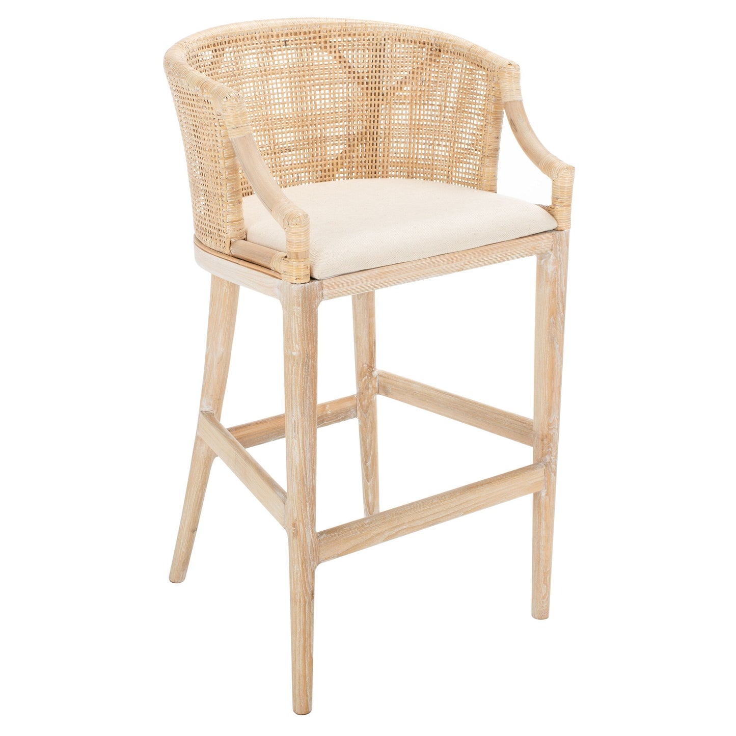 SAFAVIEH Virona Rattan 30-inch Bar Stool - 22.3 W x 20.5 L x 39 H - 22Wx21Dx39H