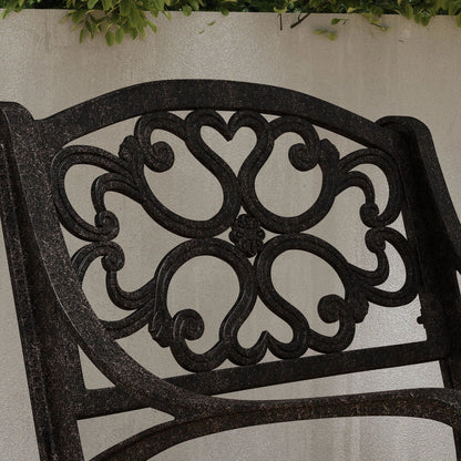 Sanibel Bronze Aluminum 7- Piece Outdoor Dining Set with 72 Oval Dining Table and Six Armchairs by Homestyles