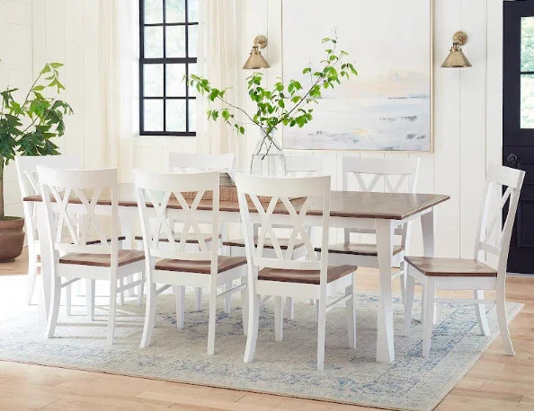 Table rectangulaire à pieds torsadés