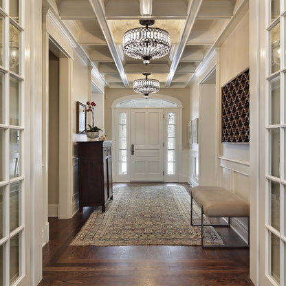 Silver Orchid Furey Bronze/Gold Tiered Glass Semi-flush Lighting Fixture - 14.75L x 14.75W x 15.25H