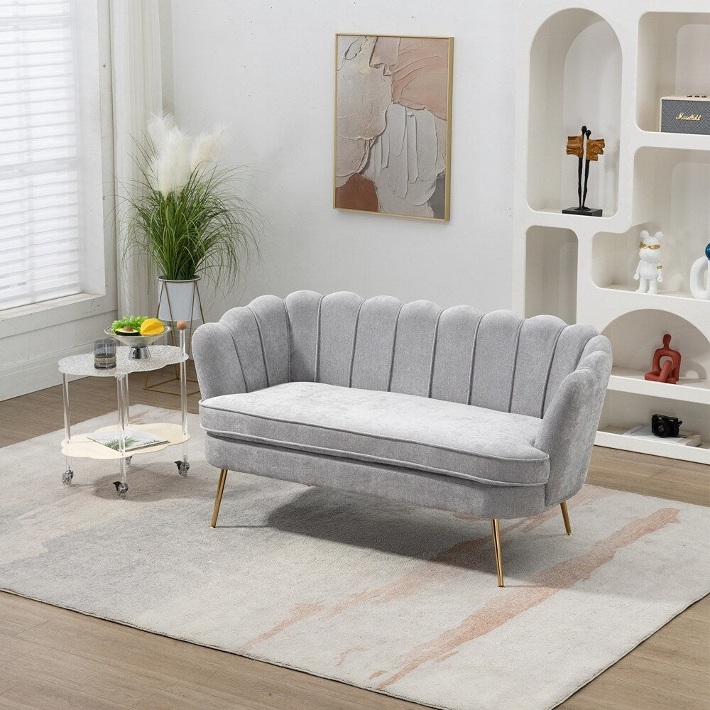 Small Mini Room Couch Two-Seater Sofa with Gold Metal Leg - 2 Seat