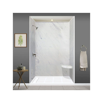 Transolid Studio 14-In X 14-In Solid Surface Wall-Mount Corner Shower Seat - 14.5 x 14.25 x 3