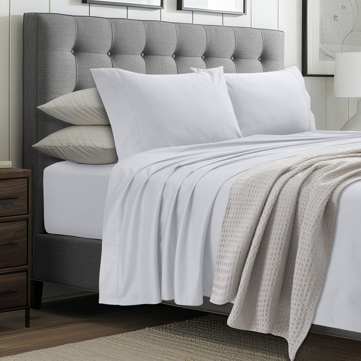 Tribeca Living 1000 Thread Count Egyptian Cotton Extra Deep Pocket Bed Sheet Set