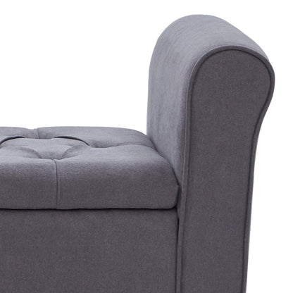 Upholstered Storage Bench Arm Bench Entryway Bench with Tufted Flip Top 50.4 Inches