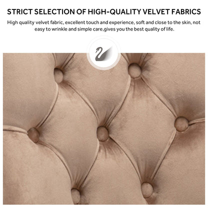 Upholstered Tufted Velvet Dining Chair with Solid Wood Legs Set of 6