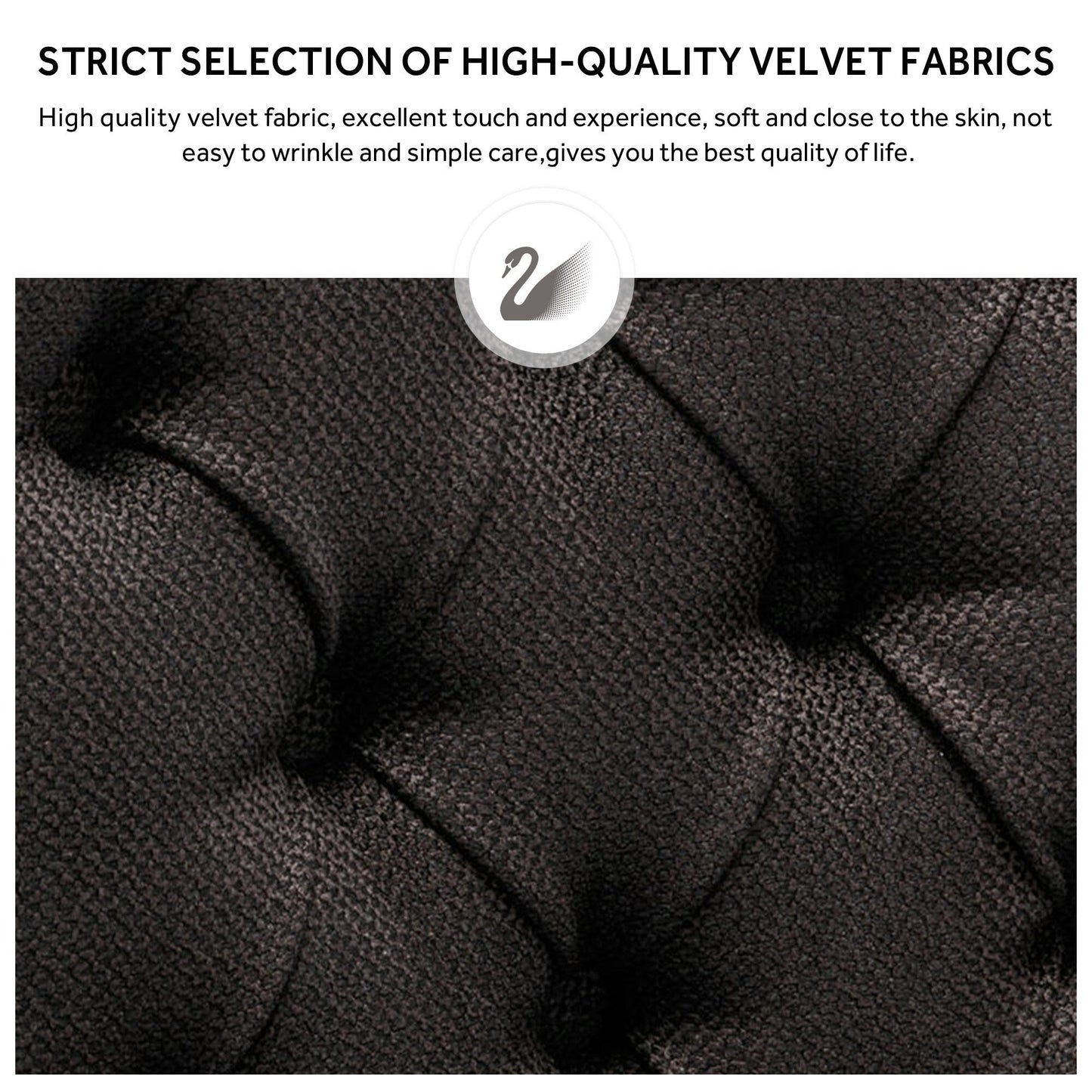 Upholstered Tufted Velvet Dining Chair with Solid Wood Legs Set of 6