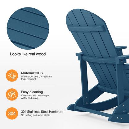 WINSOON All Weather Outdoor Rocking Chair, Set of 2