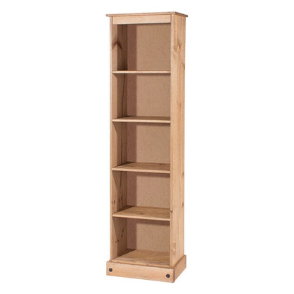 Wood Bookcase Tall Narrow Corona Collection | Furniture Dash