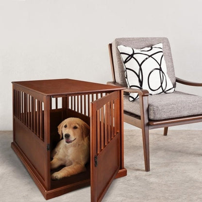 Wooden Pet Crate End Table with Lockable Door
