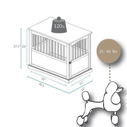 Wooden Pet Crate End Table with Lockable Door