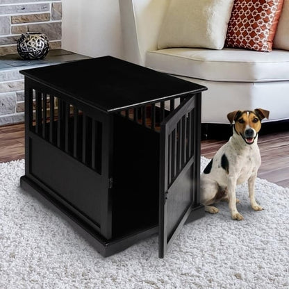 Wooden Pet Crate End Table with Lockable Door