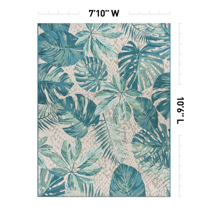 World Rug Gallery Contemporary Tropical Floral Indoor/Outdoor Area Rug